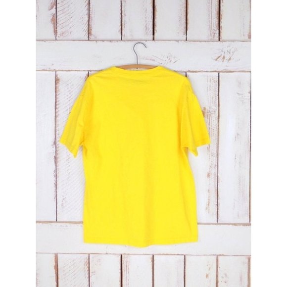 Basic yellow cotton tshirt / minimalist yellow 90s tee / large - Picture 5 of 5